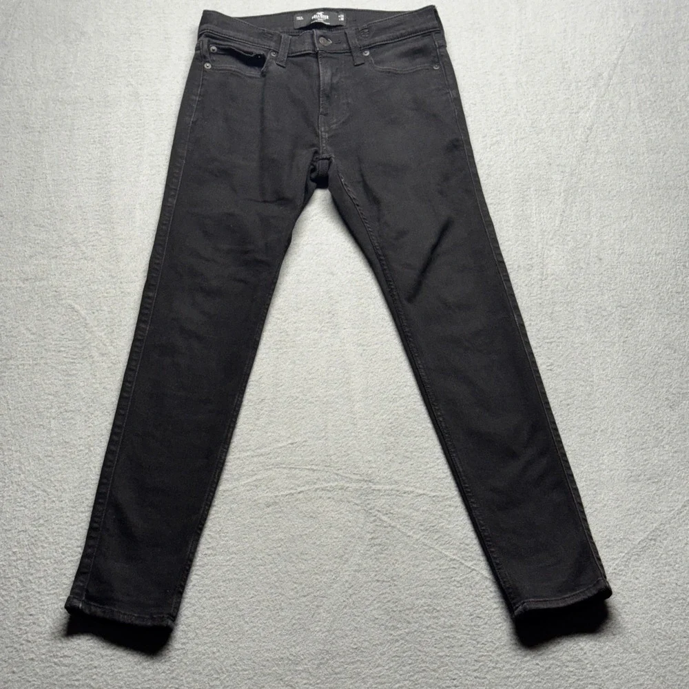 Hollister Advanced Stretch Skinny Jeans Black Mens 28x30 Slim Fit Denim